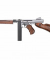 Thompson M1A1 Military Grand Special Edition Airsoft AEG Rifle - Nickle Plated Chrome / Real Wood